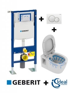 Old - Pack WC Geberit UP320 + Cuvette sans bride CONNECT + Sigma Blanche