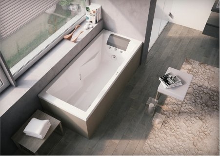 Baignoire balnéo MyWay Jacuzzi 180 x80 - Droite - Rainbow - Avec robinetterie