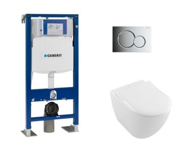Pack WC Geberit UP320 + Cuvette VILLEROY ET BOCH Subway 2.0 + plaque Sigma Chromé Brillant