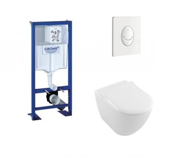 Pack WC Grohe Rapid SL + Cuvette Subway 2.0 Villeroy + Plaque Blanche