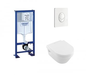 Pack WC Grohe Rapid SL + Cuvette Architectura D Villeroy + Plaque Blanche