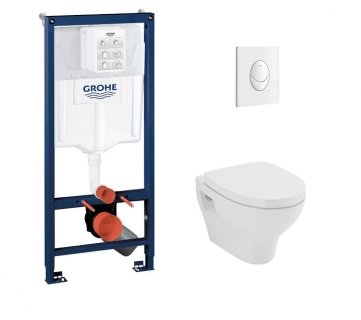 Pack WC Grohé Rapid SL Mural + Cuvette POP2 + Plaque Blanche**
