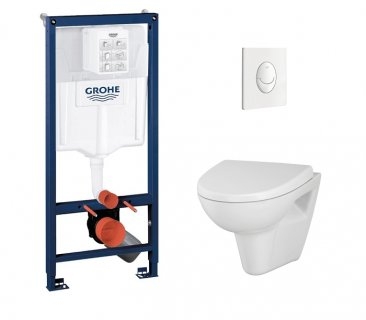 Pack WC Grohé Rapid SL Mural + Cuvette Villeroy et Boch O'Novo + Plaque Blanche**