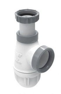 Siphon lavabo bi-matière-joint intégré CONNECTIC sortie Ø 32 - 6107*