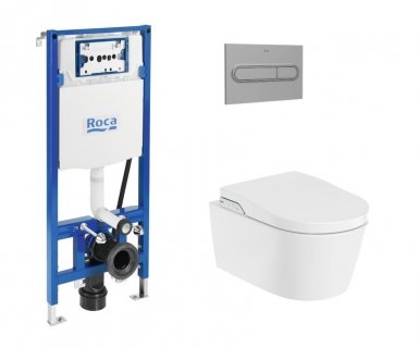 Pack WC lavant INSPIRA sans bride + Bâti-support + Plaque Chromé Mat