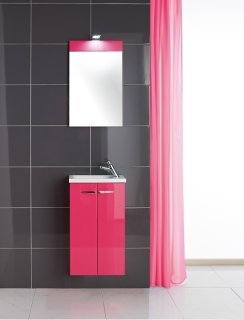 Meuble lave-mains Drakkar 40cm Litchi BLOC MIROIR