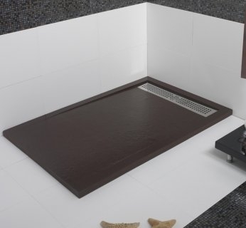 Receveur de douche écoulement linéaire Andromède Chocolat 70x110