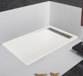 Receveur de douche écoulement linéaire Andromède Blanc 80x130