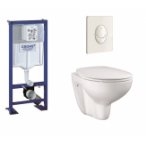 Pack Grohe Rapid SL + Cuvette sans bride Bau Ceramic + différentes plaques