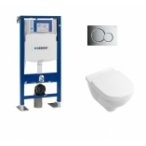 Pack Geberit UP320 + Cuvette VILLEROY ET BOCH O'Novo Compacte + plaque Sigma