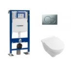 Pack Geberit UP320 + Cuvette VILLEROY ET BOCH O'Novo Compacte + plaque Sigma