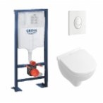 Pack WC Grohe Rapid SL + Cuvette O'Novo Compacte VILLEROY + Plaque Blanche