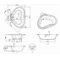 Baignoire d'angle CLEARWATER Heart 163cm T11F + L4C Heart t11f schema