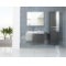 Meuble vasque à gauche 90cm avec miroir et éclairage LUXUS de Bloc Miroir Luxus gris + colonne