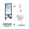 Pack WC Grohe Rapid SL + Cuvette sans bride VELVET + Plaque Chromée Pack wc grohe velvet chrome