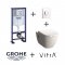 Old - Pack WC Grohe Rapid SL + Cuvette D-Light Vitraflush 2.0 + Plaque Chromée Pack wc geberit + vitra flush + chromé