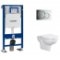 Pack WC Geberit UP320 + Cuvette sans bride Velvet + plaque Sigma CHR brillante Pack wc geberit velv 14964