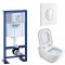 Pack WC Grohe Rapid SL + Cuvette GAP Cleanrim Roca + Plaque Blanche Gap rapid sl 13 15453