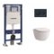 Pack WC Geberit UP320 + Cuvette sans bride Rimless + plaque sigma noire Pack wc rimless+ noire