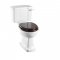 WC Compact BURLINGTON avec levier de réservoir en céramique 520 - Abattant frein de chute Acajou Wc compact p5+c3 burlington