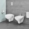 Pack WC Bâti-support + plaque Blanche + cuvette suspendue Bau Ceramic Bau ceramic wc sans bride 39427000