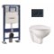 Pack WC Geberit UP320 + Cuvette GROHE sans bride Bau Ceramic + plaque sigma noire Pack wc geberit+bau ceramic+noire