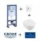 Pack WC Grohe Rapid SL + Cuvette Architectura D Villeroy + Plaque Chromée Grohé + architectura design + chromé