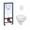 Pack WC Grohé Rapid SL Mural + Cuvette sans bride BAU CERAMIC + Plaque Blanche Pack wc grohe+bauceramic+blc