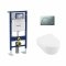 Pack WC Geberit UP320 + Cuvette AVENTO Villeroy & Boch + Plaque Chromé Mat* Geberit-avento-plaquemate