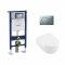 Pack WC Geberit UP320 + Cuvette AVENTO Villeroy & Boch + Plaque Chromé Brillant* Geberit-avento-plaquemate