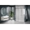 Paroi de douche 2 portes coulissantes + 1 fixe LUNES 2.0 3PH 140 cm - Transparent - Chromé - Ouv. Gauche LUNES 2 0 3PH Gauche