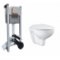 Pack WC Bâti-support + plaque Blanche + cuvette suspendue Bau Ceramic 30700187B+bAU CERAMIC
